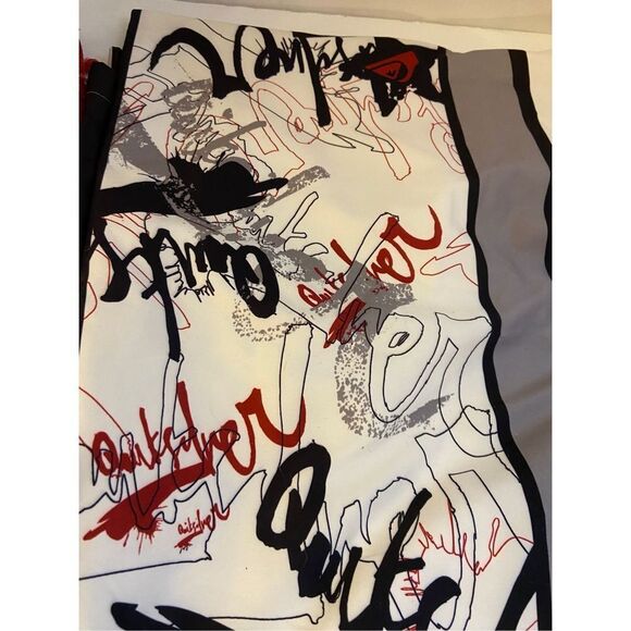 Quicksilver bathroom set rug trash can shower curtain black gray red - Picture 3 of 6